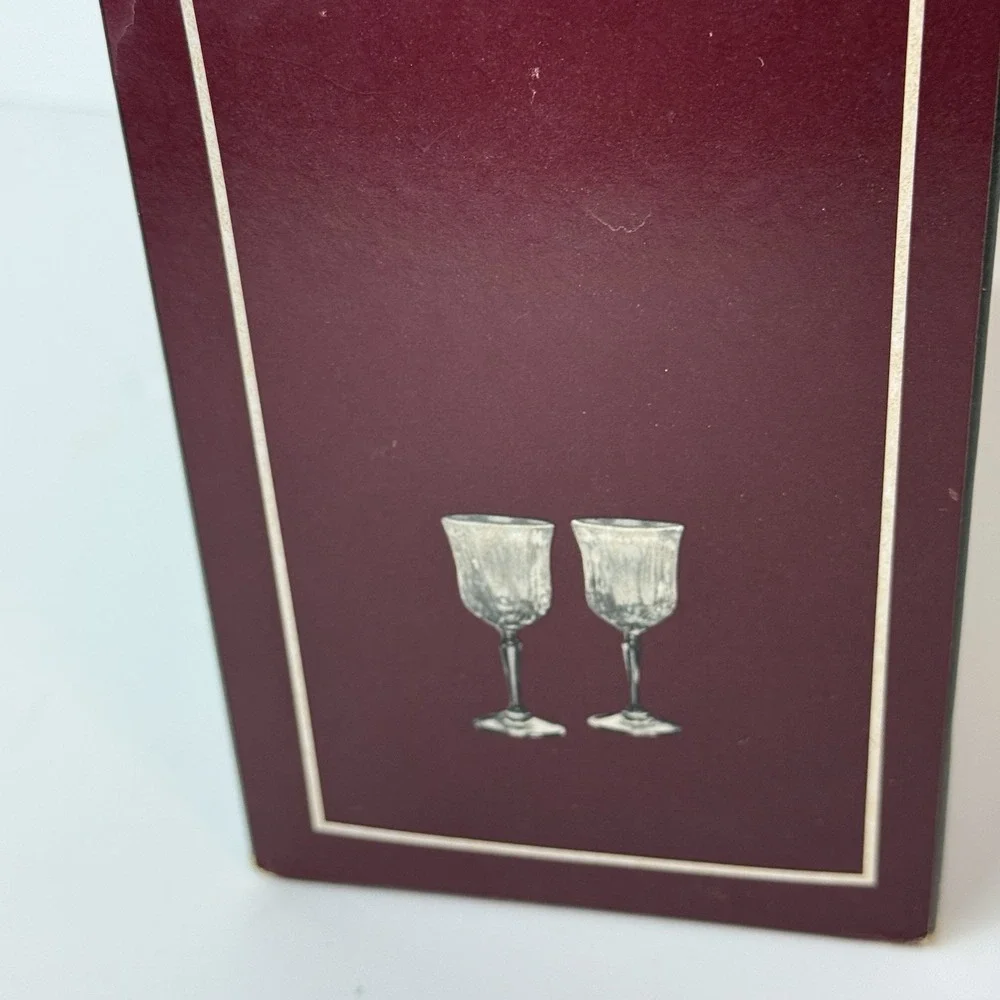 VINTAGE Set Of 2 PRINCESS WINE GOBLETS 24% LEAD CRYSTAL‎ IN ORIGINAL BOX UNUSED